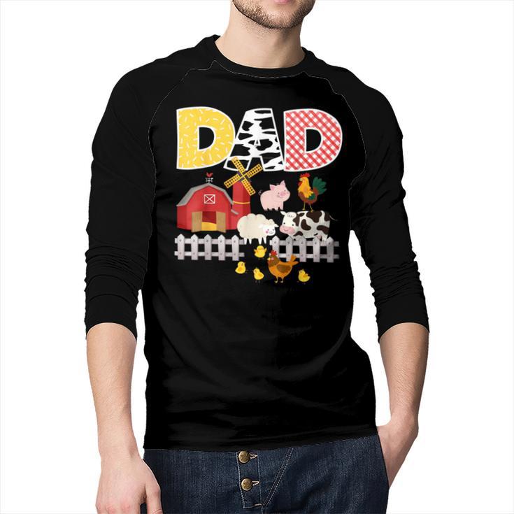 Dad Birthday Boy Farm Animal Farming Farmer Family B-Day Men Baseball Raglan Shirt