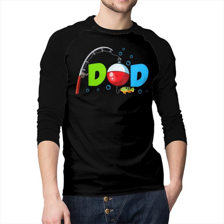 Dad Of The Birthday Boy Birthday Fishing Family Men Baseball Raglan Shirt