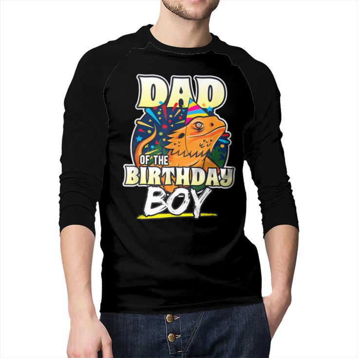 Dad Of Birthday Boy Kids Reptile Birthday Party Men Baseball Raglan Shirt