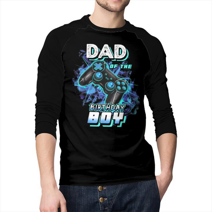 Dad Of The Birthday Boy Matching Video Game Birthday Party Men Baseball Raglan Shirt