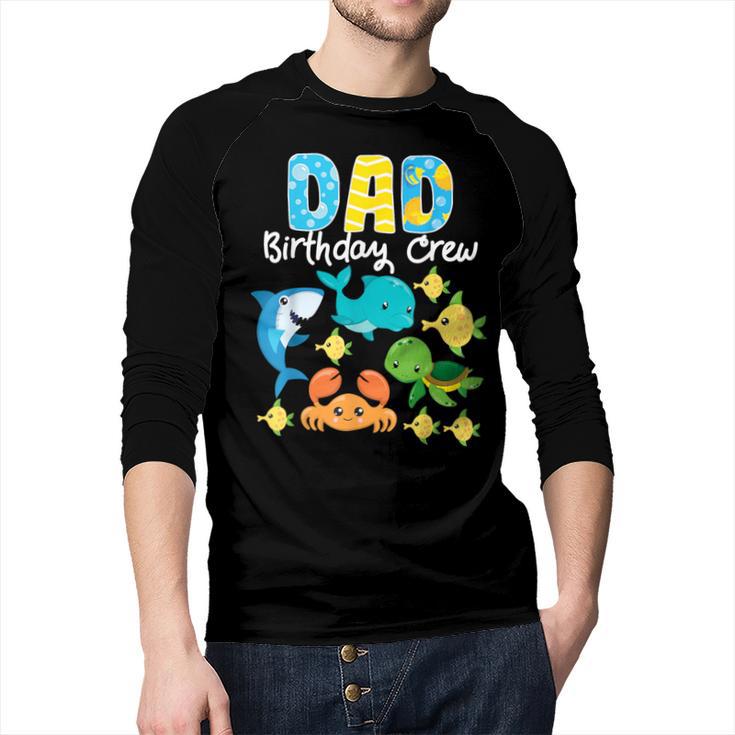 Dad Birthday Crew Sea Ocean Fish Aquarium Bday Party Men Baseball Raglan Shirt