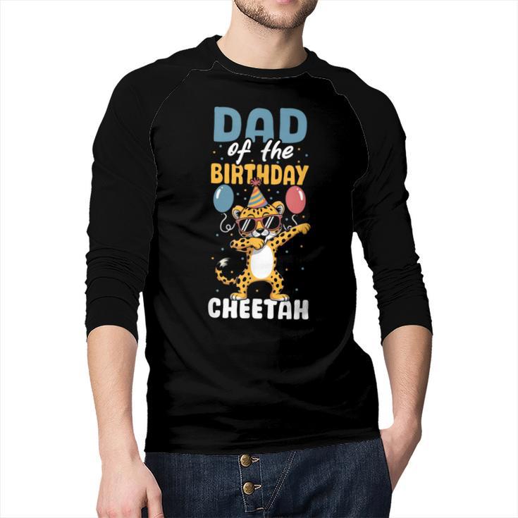 Dad Of The Birthday Girl Boy Cheetah Men Baseball Raglan Shirt