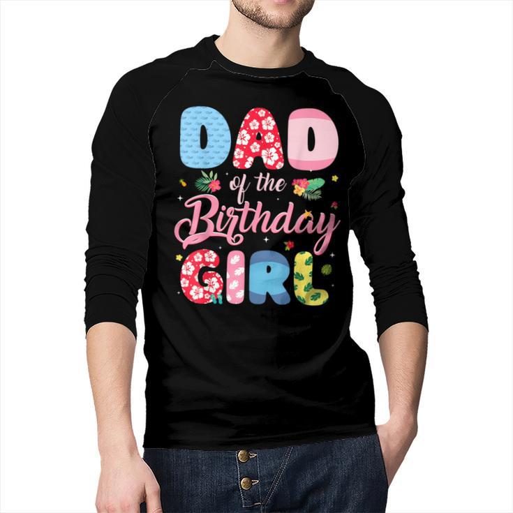 Dad Of The Birthday Girl Family Summer Beach Birthday Party Men Baseball Raglan Shirt