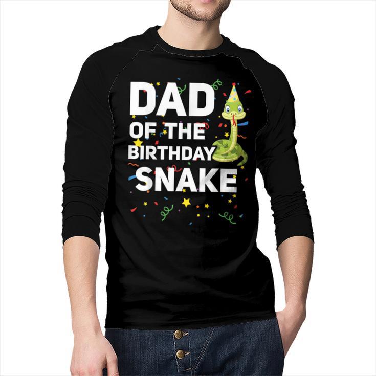 Dad Of The Birthday Snake Themed Birthday Party Men Baseball Raglan Shirt