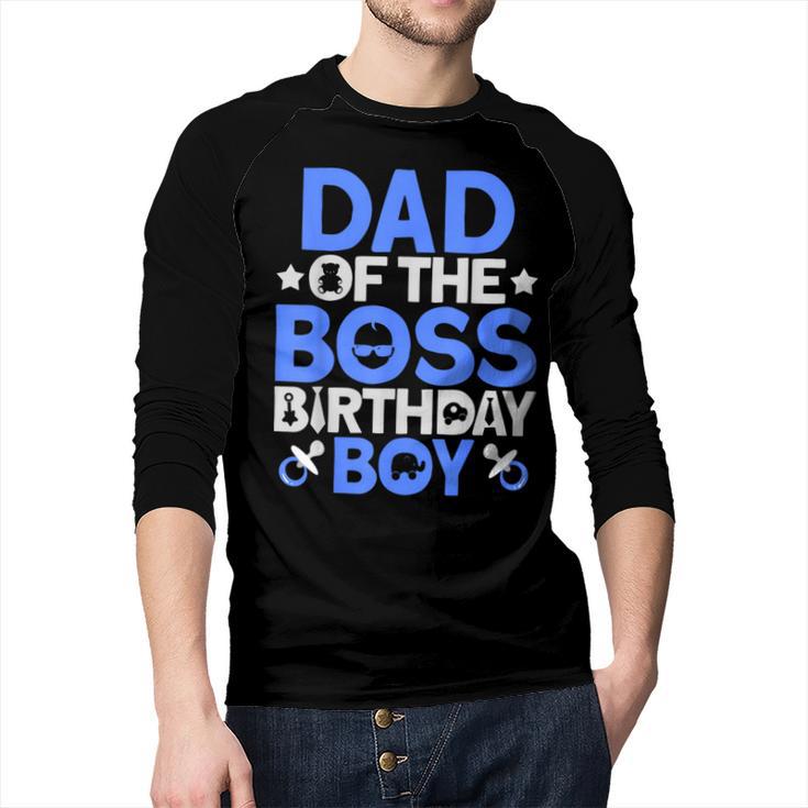 Dad Of The Boss Birthday Party Outfit Like A Boss Dad Men Baseball Raglan Shirt