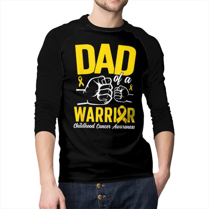 Dad Of A Childhood Cancer Warrior Childhood Cancer Awareness Men Baseball Raglan Shirt