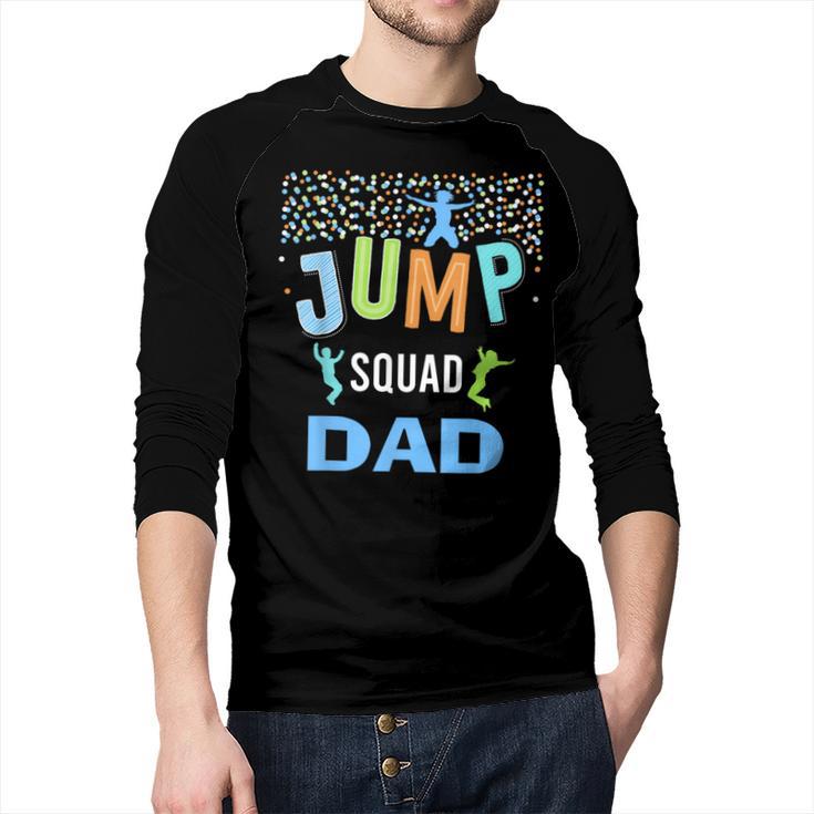Dad Daddy Jump Squad Birthday Boy Trampoline Jumper Bday Men Baseball Raglan Shirt