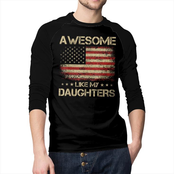 Dad From Daughter Awesome Like My Daughters Men Baseball Raglan Shirt