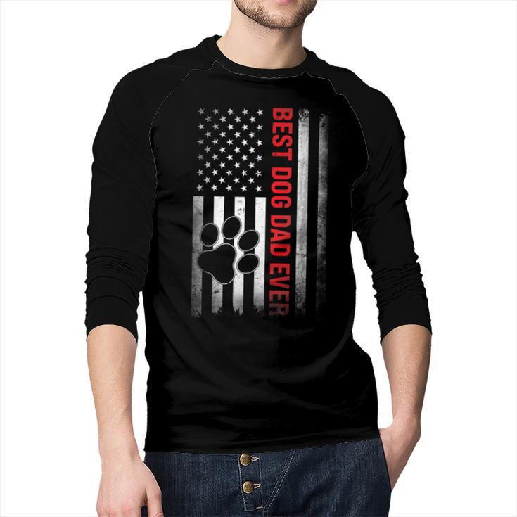 Dad Fathers Day Dog Dad Men Baseball Raglan Shirt