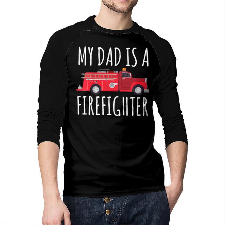 My Dad Is A Firefighter Men Baseball Raglan Shirt