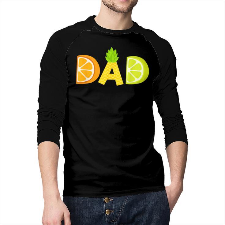Dad Fruitarian Lover Summer Father Fruit Slice Men Baseball Raglan Shirt