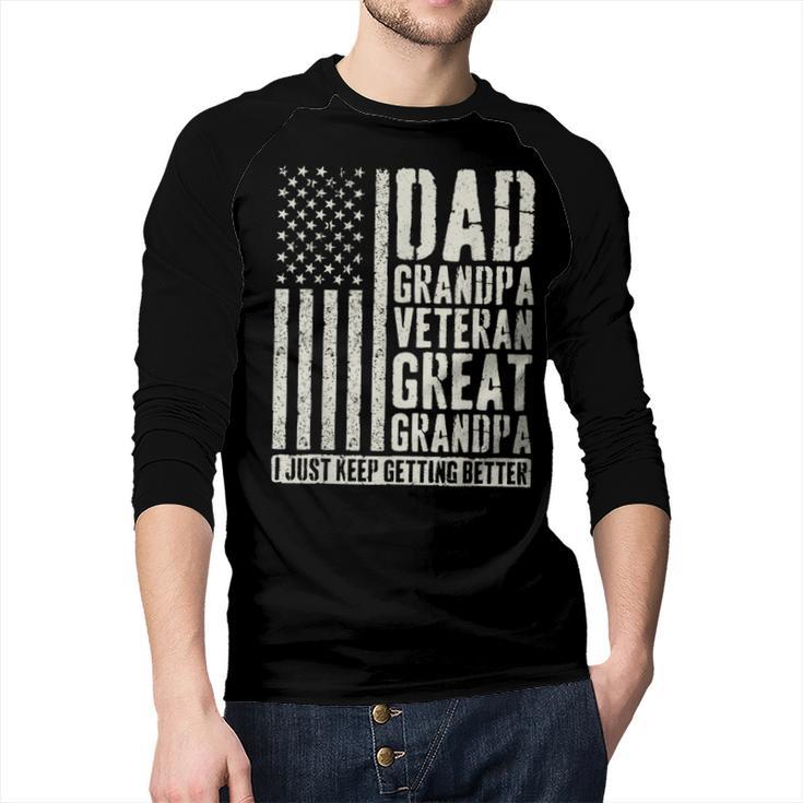 Dad Grandpa Veteran Great Grandpa Men Baseball Raglan Shirt