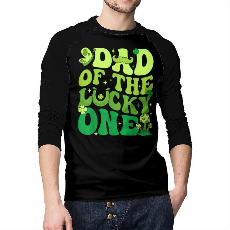 Dad Of The Lucky One Saint Patrick's Day Children Birthday Men Baseball Raglan Shirt