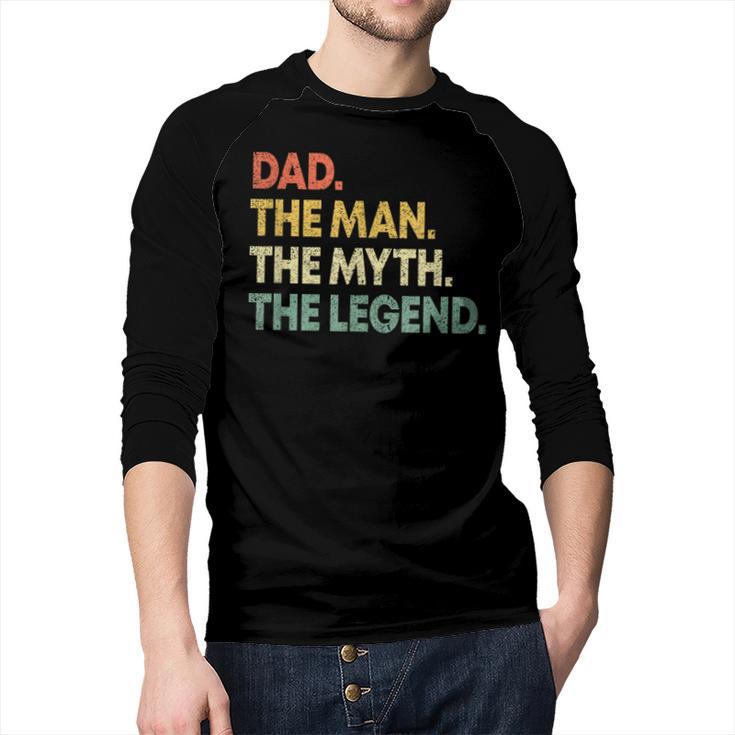 Dad The Man The Myth The Legend Men Dad Father's Day Men Baseball Raglan Shirt