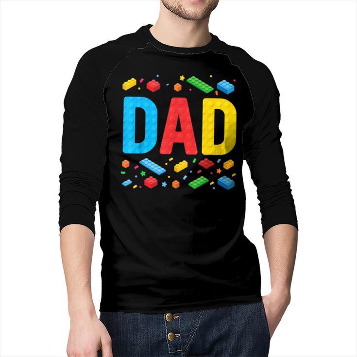 Dad Master Builder Building Bricks Blocks Family Fathers Day Men Baseball Raglan Shirt