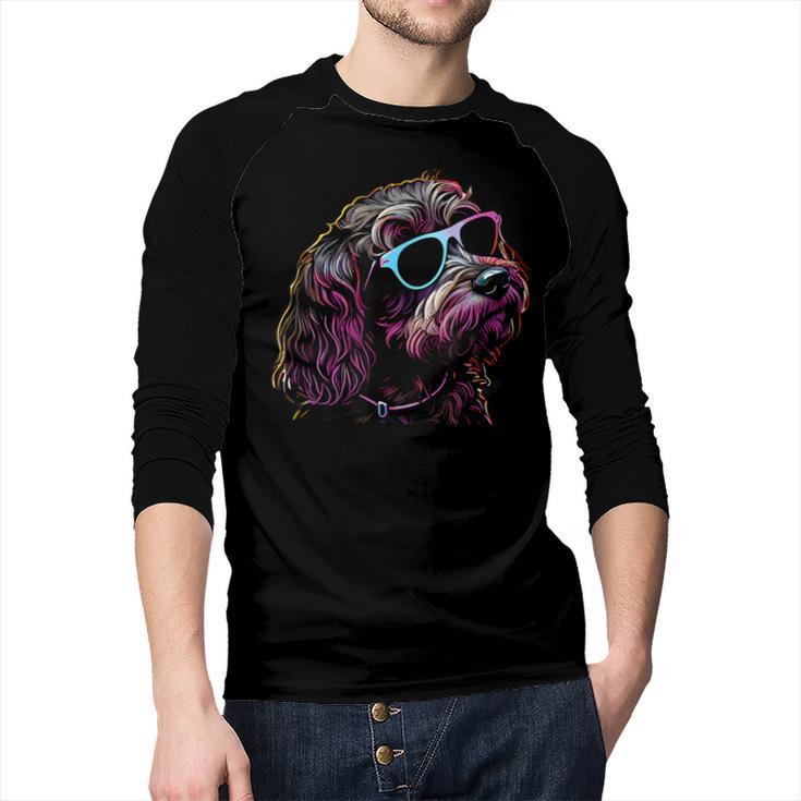 Dad Mom Cool Dog Sunglasses Cockapoo Men Baseball Raglan Shirt