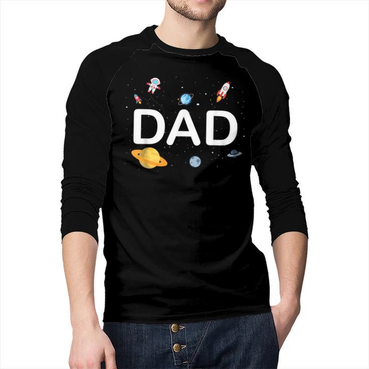 Dad Outer Space Birthday Party Family Boys Girls Men Baseball Raglan Shirt