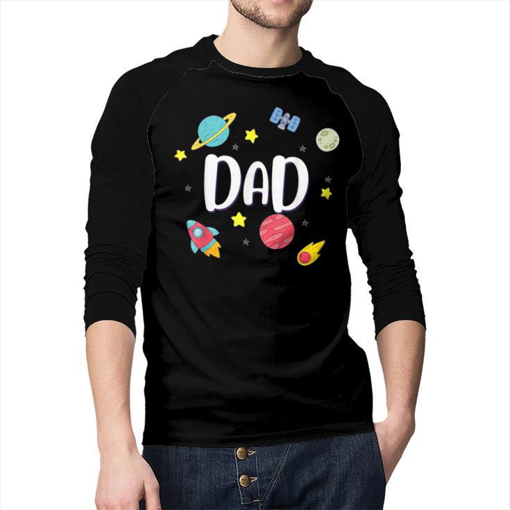 Dad Outer Space Galaxy Birthday For Family Men Baseball Raglan Shirt