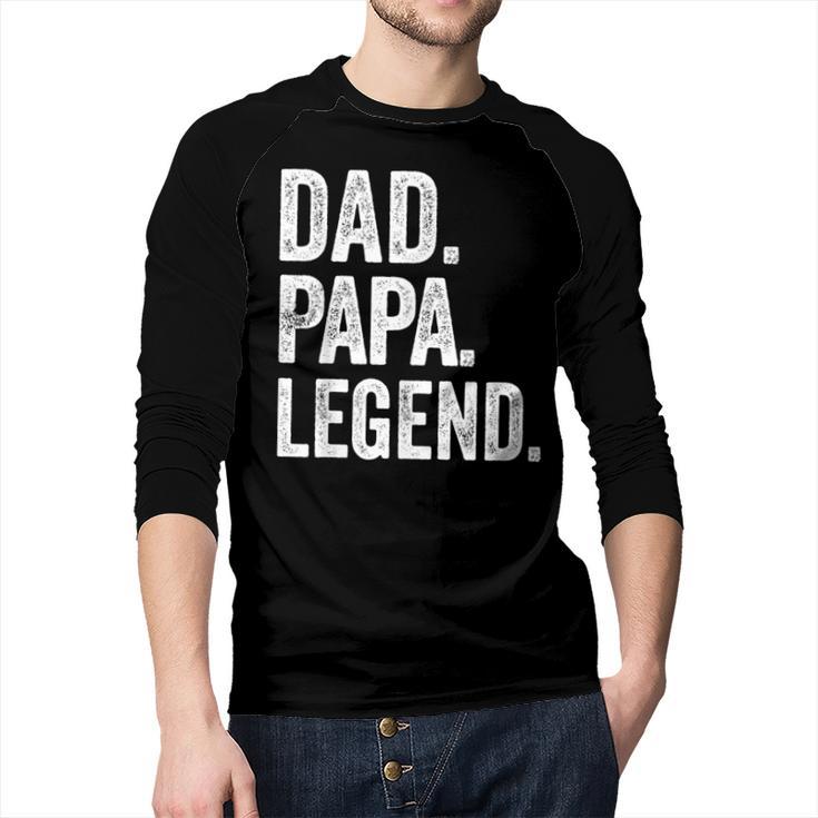 Dad Papa Legend Vintage Distressed Bold Papa Graphic Men Baseball Raglan Shirt