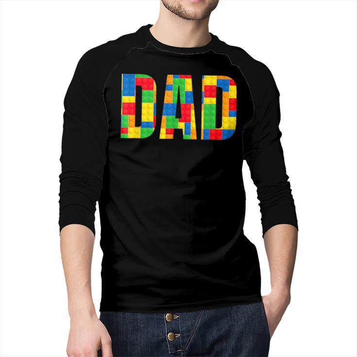Dad Parent Brick Master Builder Building Blocks Set Family T Men Baseball Raglan Shirt