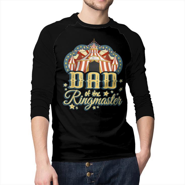 Dad Of The Ringmaster Kids Circus Theme B-Day Party Men Baseball Raglan Shirt