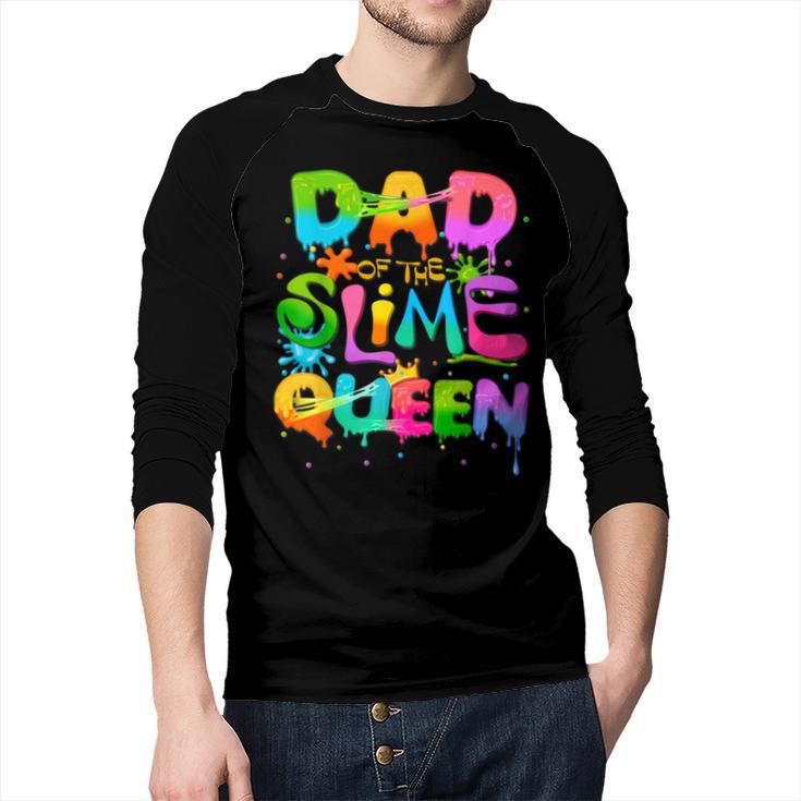 Dad Of The Slime Queen Birthday Family Matching Party Men Baseball Raglan Shirt