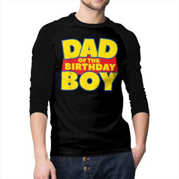 Dad Of The Toy Birthday Boy Story Theme B-Day Men Baseball Raglan Shirt