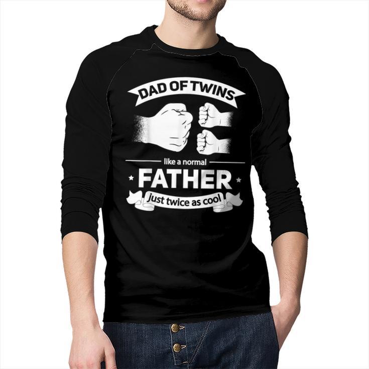 Dad Of Twins 2024 Father Twice As Cool Father's Day Twin Dad Men Baseball Raglan Shirt