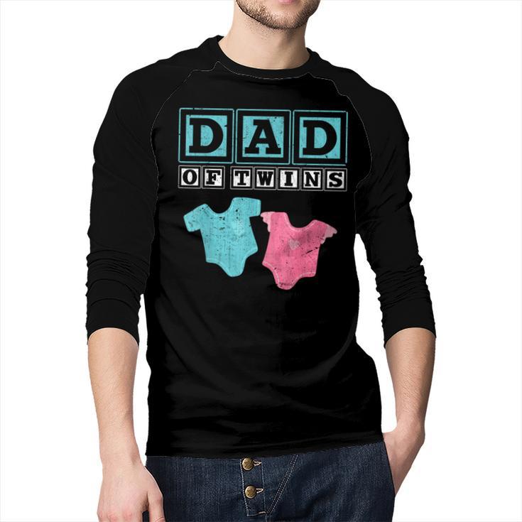 Dad Of Twins Family Daddy Fathers Day Future Parents Men Baseball Raglan Shirt