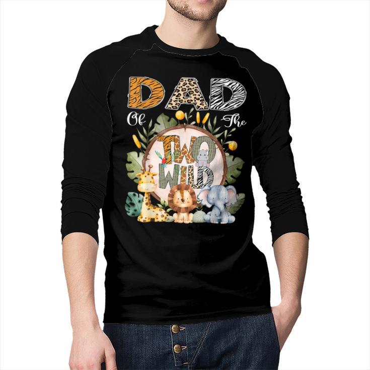 Dad Of The Two Wild Animal Safari 2Nd Birthday Party Men Baseball Raglan Shirt