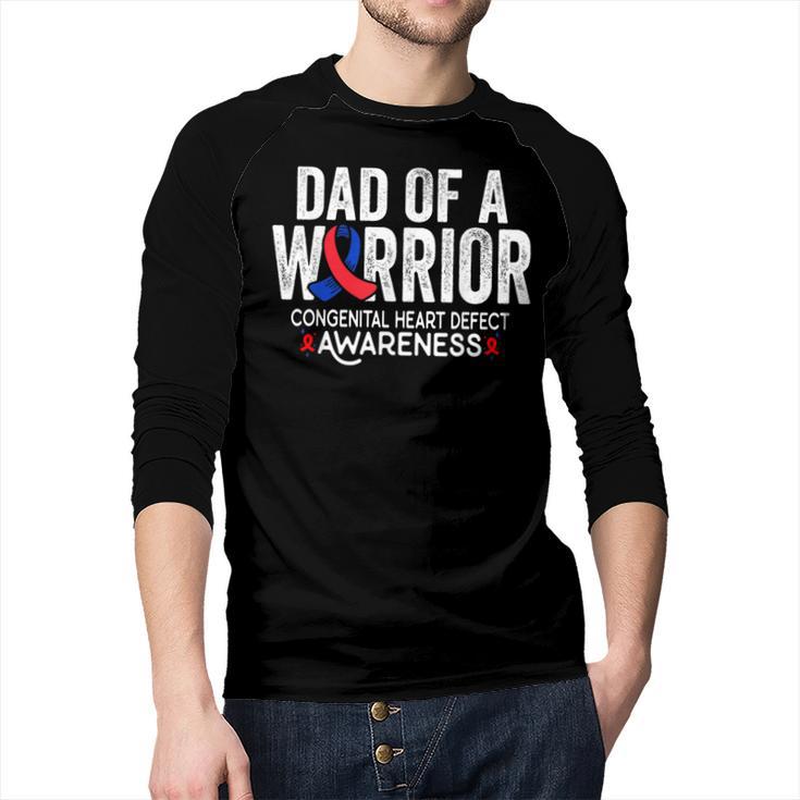 Dad Of a Warrior CHD Congenital Heart Defect Awareness CHD Men Baseball Raglan Shirt
