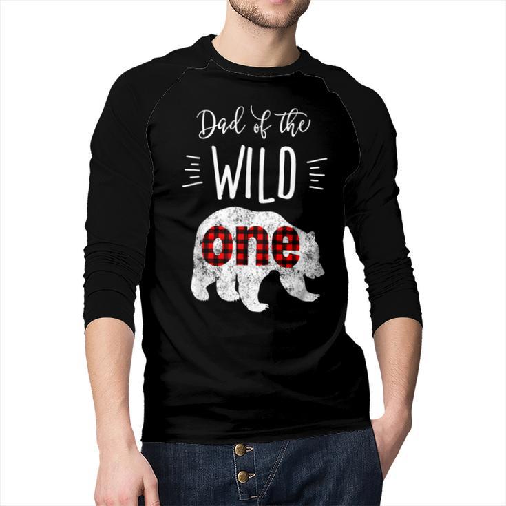 Dad Of The Wild One Shirt Bear Lumberjack 1st Birthday Tee Men Baseball Raglan Shirt