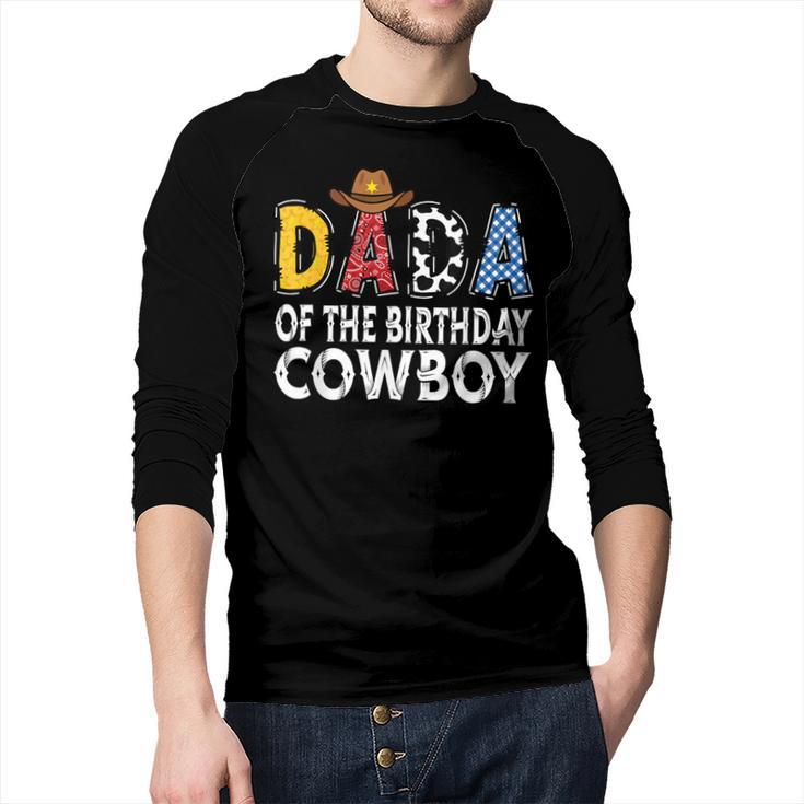 Dada 1st Birthday Cowboy Western Dada Birthday Boy Men Baseball Raglan Shirt
