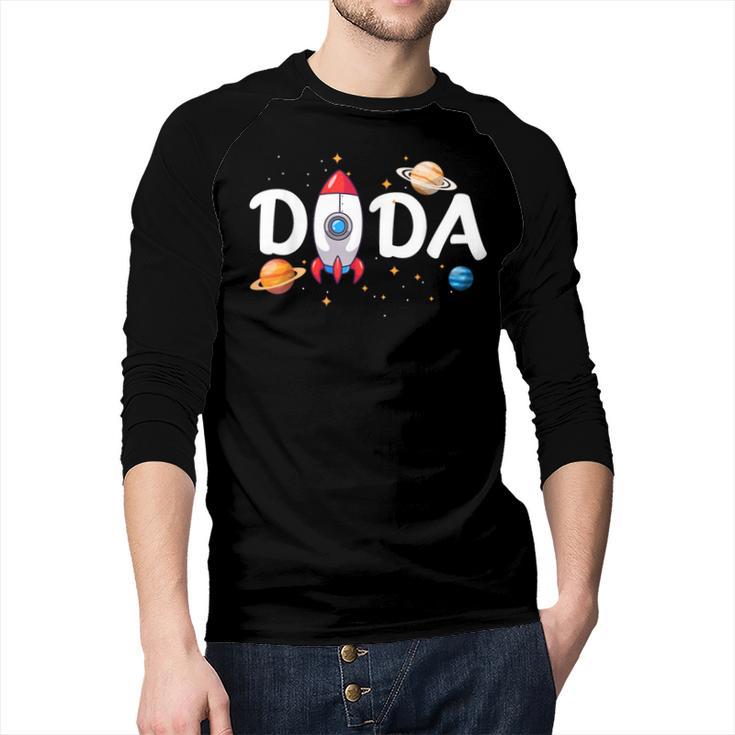 Dada Of The Birthday Boy Space Astronaut 1st Birthday Family Men Baseball Raglan Shirt