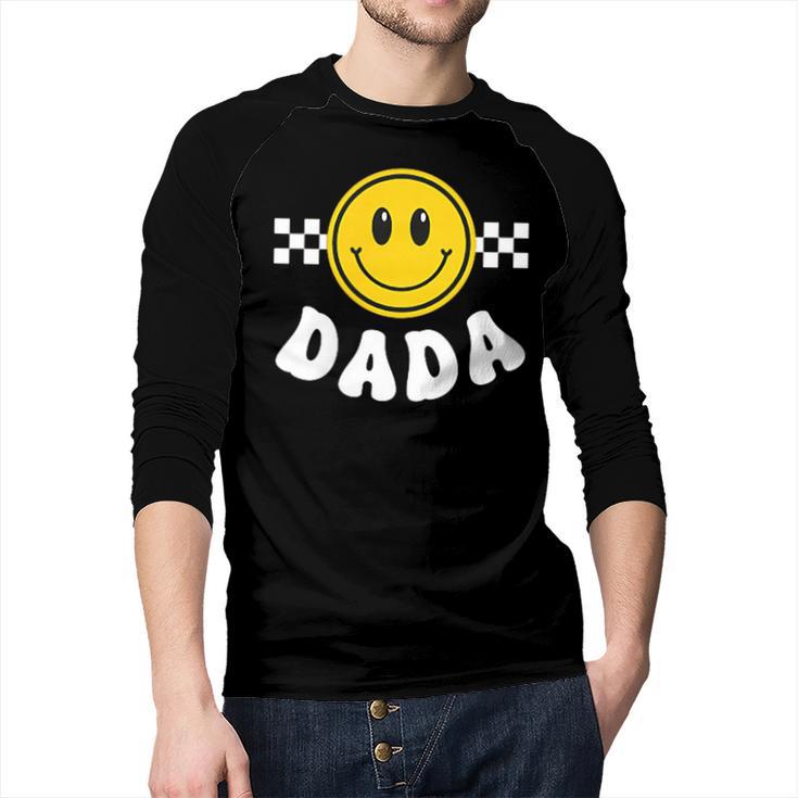 Dada One Happy Dude Birthday Theme 1st Family Matching Mom Men Baseball Raglan Shirt