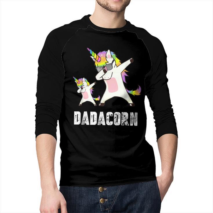 Dadacorn Shirt Unicorn Dad And Baby Best Father Men Baseball Raglan Shirt