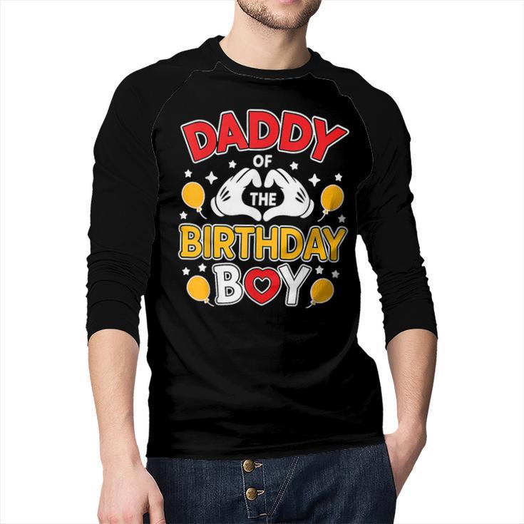 Daddy Of The Birthday Boy Shirt Matching Dad Son Family Bday Men Baseball Raglan Shirt