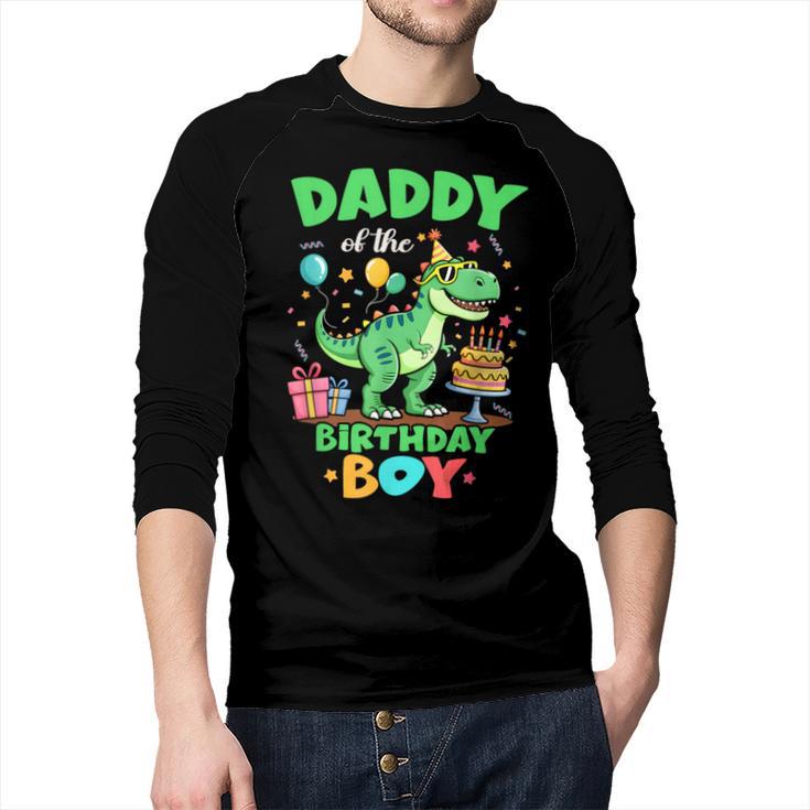 Daddy Of The Birthday Boy T Rex Dinosaur Family Party Men Baseball Raglan Shirt