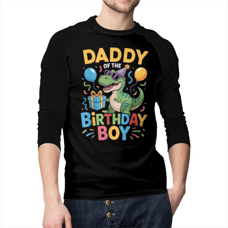 Daddy Of The Birthday Party Outfit Dinosaur Squad Dad Men Baseball Raglan Shirt