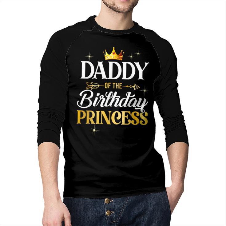Daddy Of The Birthday Princess Girl Party Matching Family Men Baseball Raglan Shirt