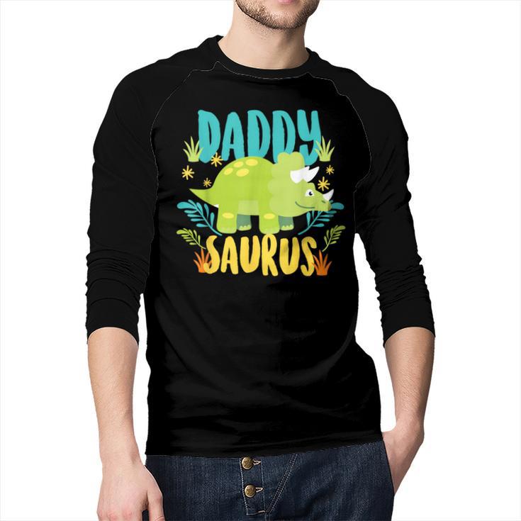 Daddy Dad Saurus Rex Dinosaur Dino For Father Men Baseball Raglan Shirt