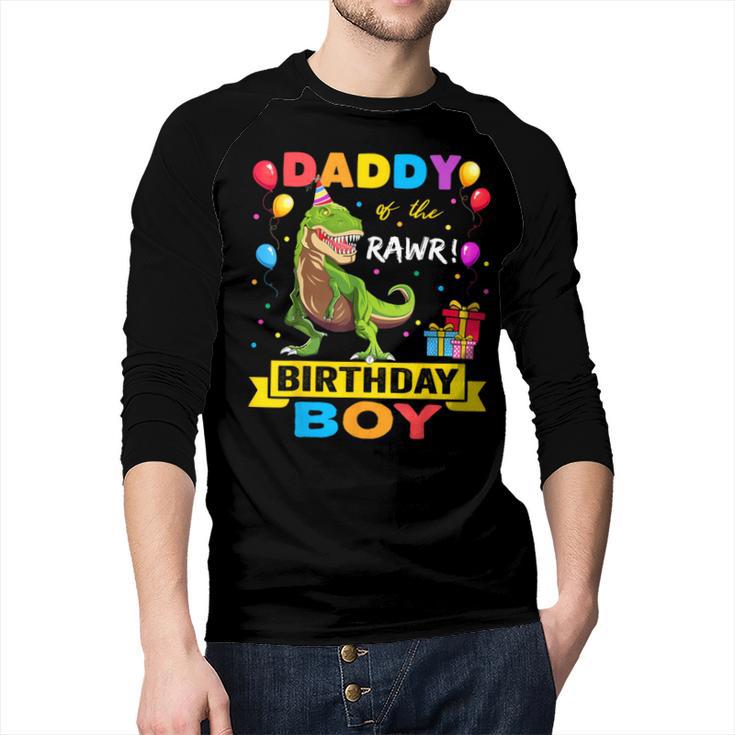 Daddy Dinosaur Shirt Cute Birthday Boy Family Apparel Men Baseball Raglan Shirt