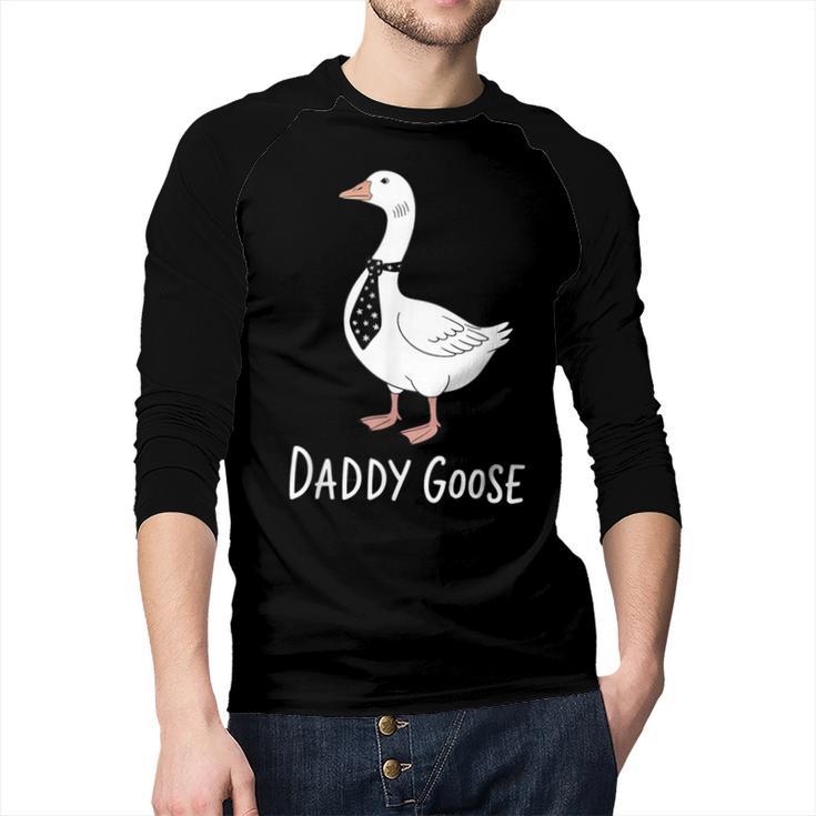 Daddy Goose Fun Father's Day Tee For Dad Men Baseball Raglan Shirt