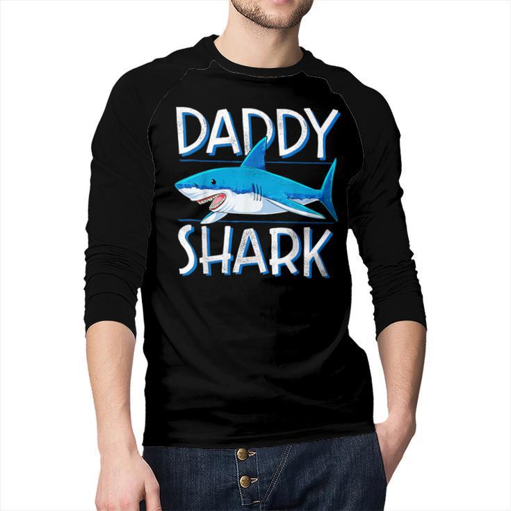 Daddy Shark T Shirt Fathers Day Family Matching Dad Men Baseball Raglan Shirt