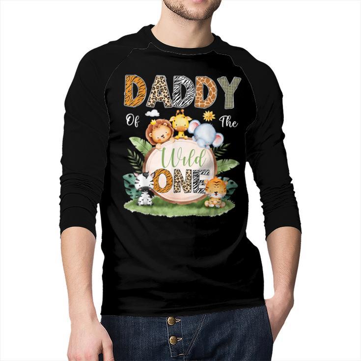 Daddy Of The Wild One 1St Birthday Kids Safari Jungle Men Baseball Raglan Shirt