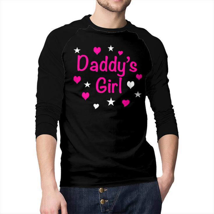 Daddy's Girl Shirt With Pink Lettering Men Baseball Raglan Shirt