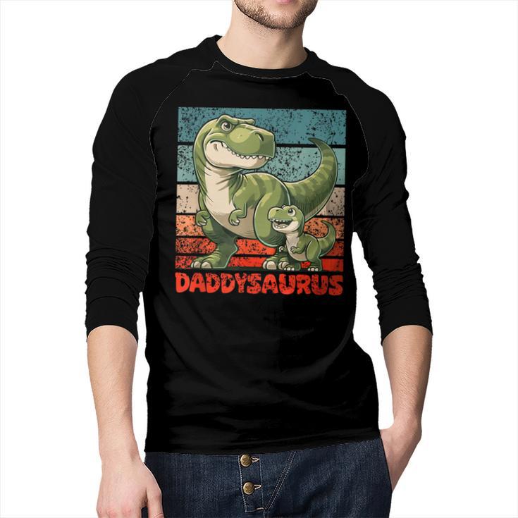 Daddysaurus Father's Day Best Dad T-Rex Papa Men Baseball Raglan Shirt