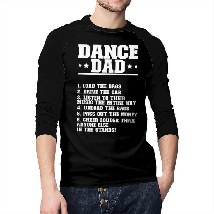 Dancer Dad Dancing Father Of A Dancer Dad Men Baseball Raglan Shirt