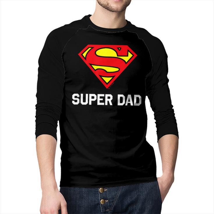 DC Comics Superman Father's Day Super Dad Logo Men Baseball Raglan Shirt