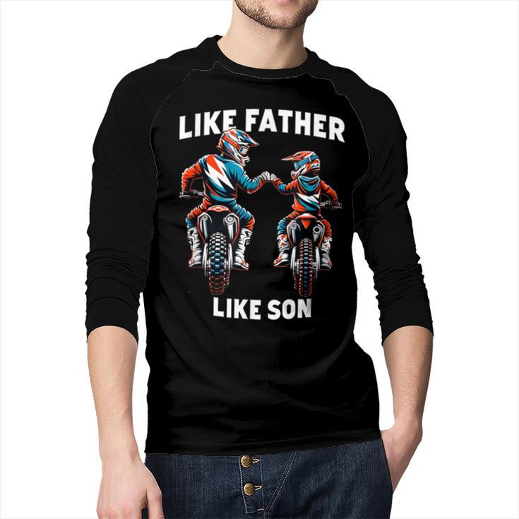 Dirt Bike Family Father Son Motocross Off-Road MX Dad Boys Men Baseball Raglan Shirt